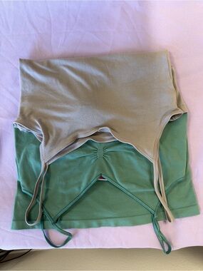 Women’s Double-Pack Ribbed Camisoles in Sage and Olive